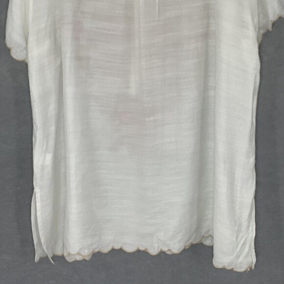 Andree by Unit Top Women 1X Floral Embroidered Short‎ Sleeve Lightweight Blouse - Picture 8 of 12